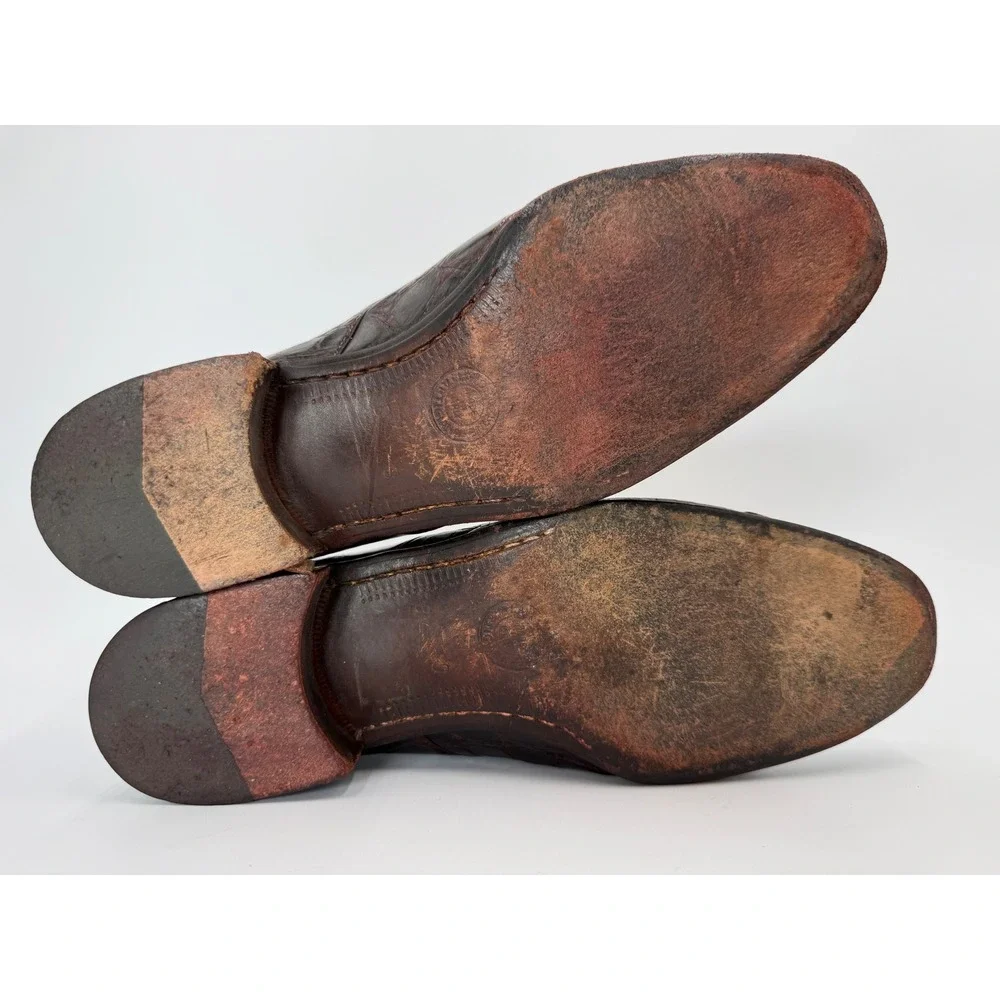 Traversi‎ by Fratelli Brown Alligator Crocodile Leather Oxfords Mens 8 D Italy